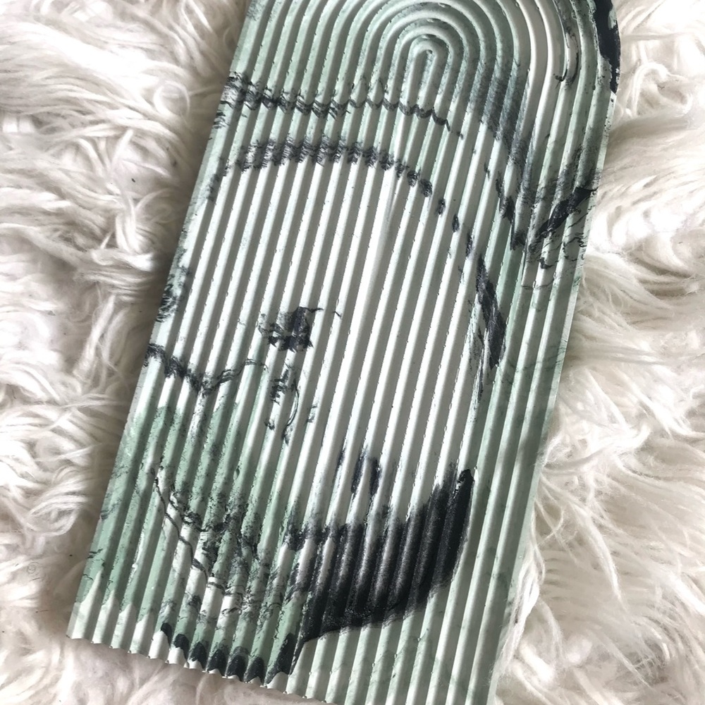 Custom handmade cement decorative arch tray decor